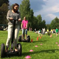 Segwaystafett vid företagsarrangemang i femkamp